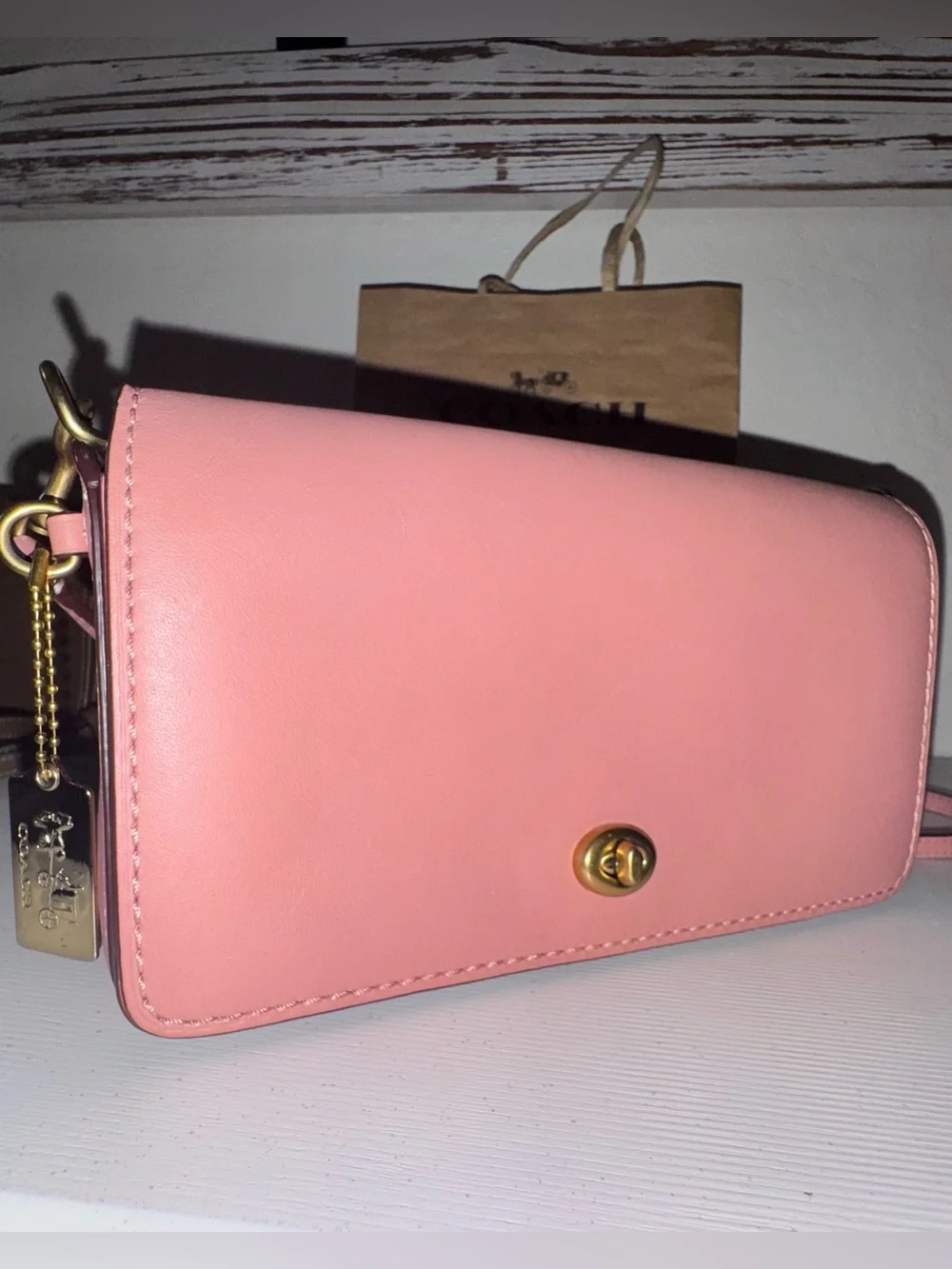 Coach 1941 Dinky Glove tanned Leather Crossbody bag in Pink Oxblood 2018 - 37296